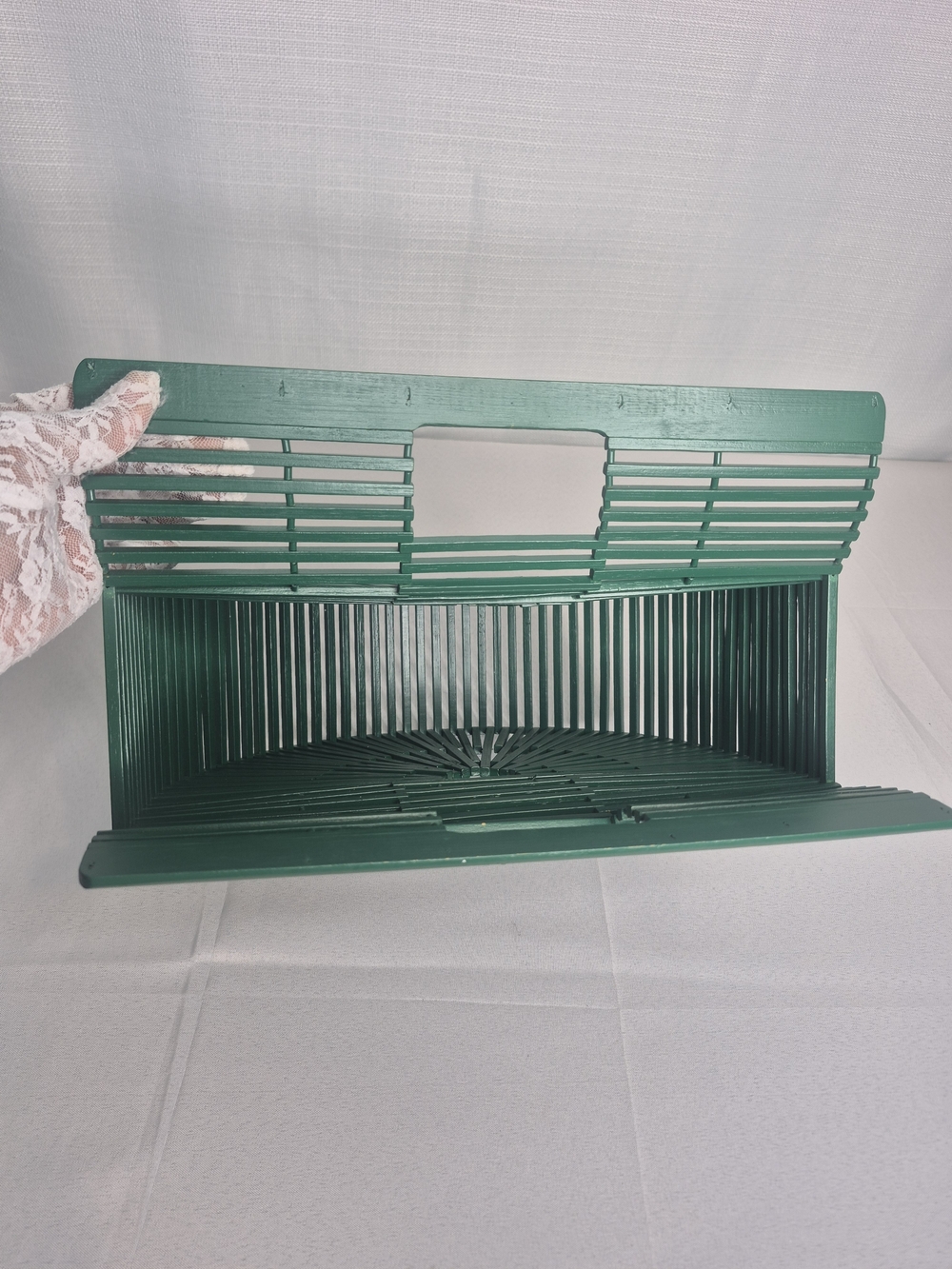 Green Crescent Bamboo Bag with Leopard Print Scarf NWOT - Picture 8 of 10